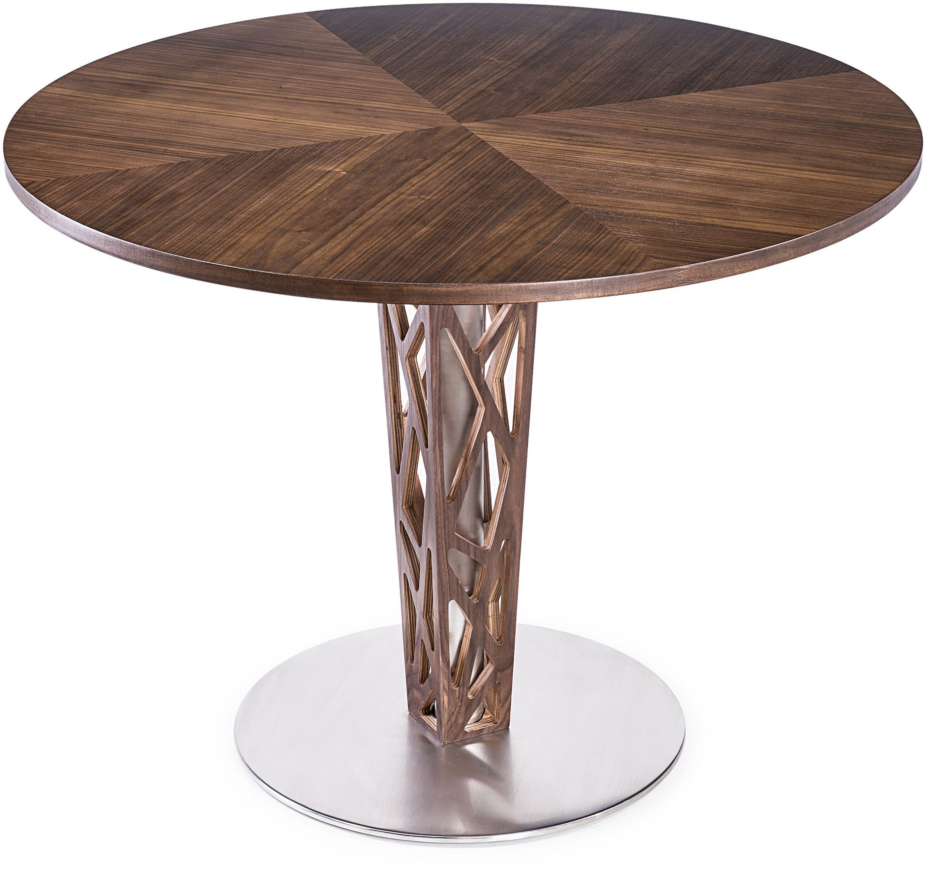 Crystal 48" Walnut Veneer Wood Top Round Dining Table, Lccrditowh ... in Discovering the Warmth and Craftsmanship of the Rivian Round 48" Walnut Dining Table