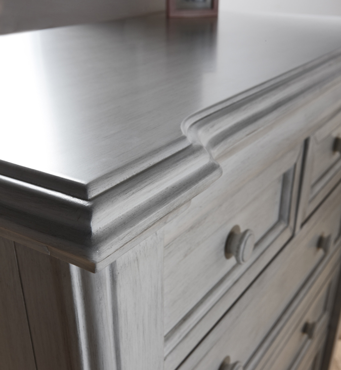 Crystal 5 Drawer Dresser (Vintage White And Granite) – Kids Furniture ... with regard to Pali Design Cristallo 5-Drawer Dresser, Vintage White