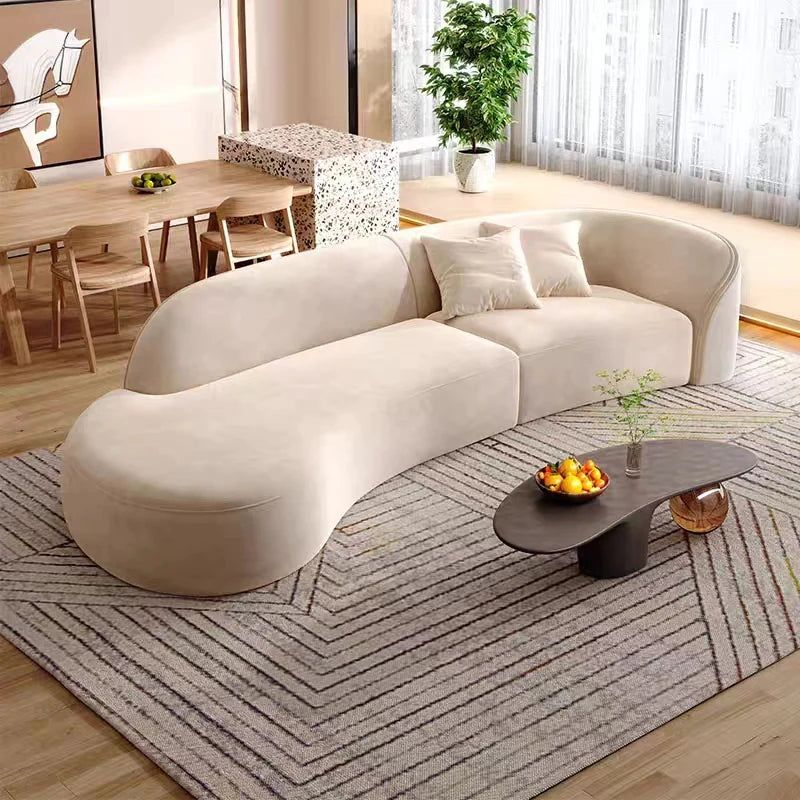 Curved Upholstered Sofa For Living Room - 33'' H * 134'' W * 63'' D / Fabric / Gray | Curved ... pertaining to Ckh Modern Curved Upholstered Sofa, Gray/Fabric