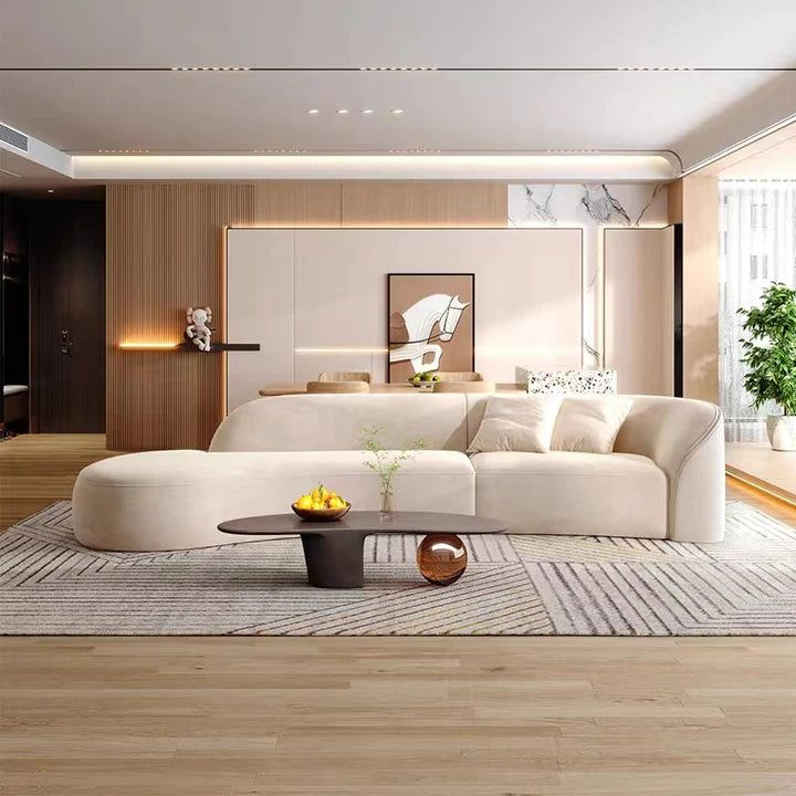 Curved Upholstered Sofa For Living Room33'' H * 134'' W * 63'' D / Fabric / Gray intended for Beyond Aesthetics Understanding the Craftsmanship of the CKH Modern Sofa
