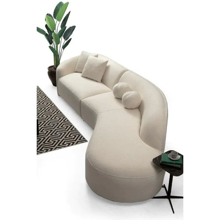 Curved Upholstered Sofa For Living Room33'' H * 134'' W * 63'' D ... throughout Ckh Modern Curved Upholstered Sofa, Gray/Fabric
