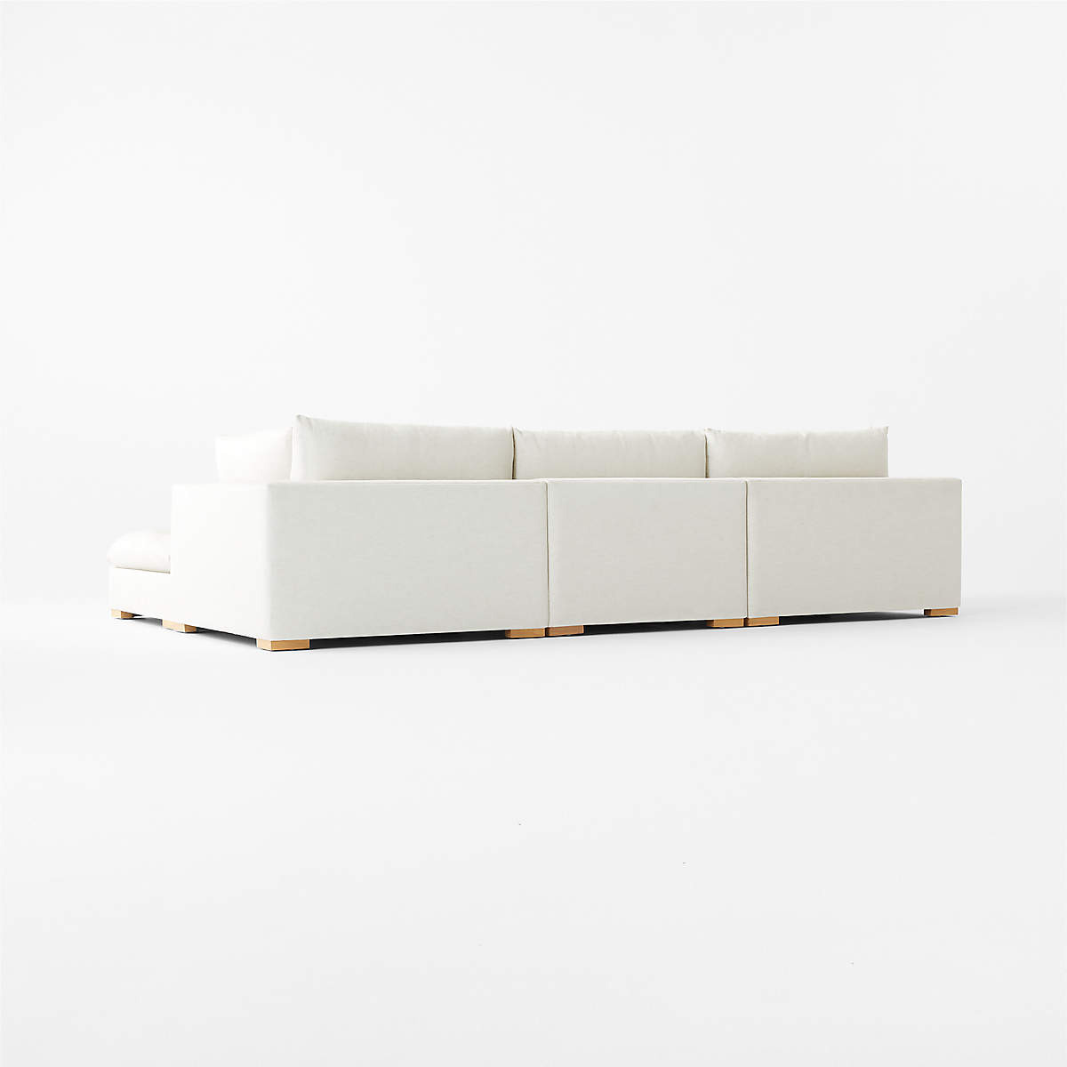 Deseo 4-Piece Modular L-Shaped White Performance Fabric Deep Depth ... regarding Designing with White Terra Modular Sofa Fabric for Luminous Spaces