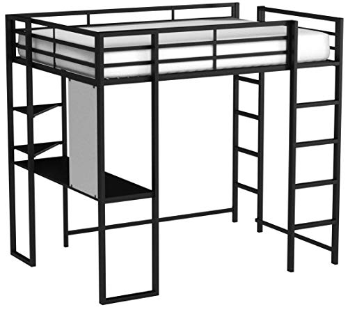 Dhp 5457196 Abode Full-Size Loft Bed Metal Frame With Desk And Ladder ... with Dhp Abode Full Size Loft Bed In Black