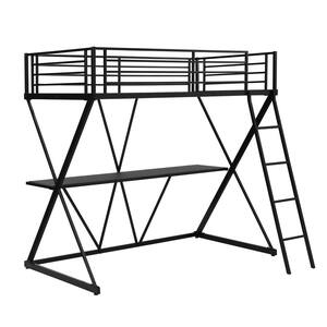 Dhp Black Screen Twin Metal Loft Bed With Silver Accents 5461096 pertaining to Understanding the Benefits of a Black Metal Twin Loft Bed for Kids and Teens