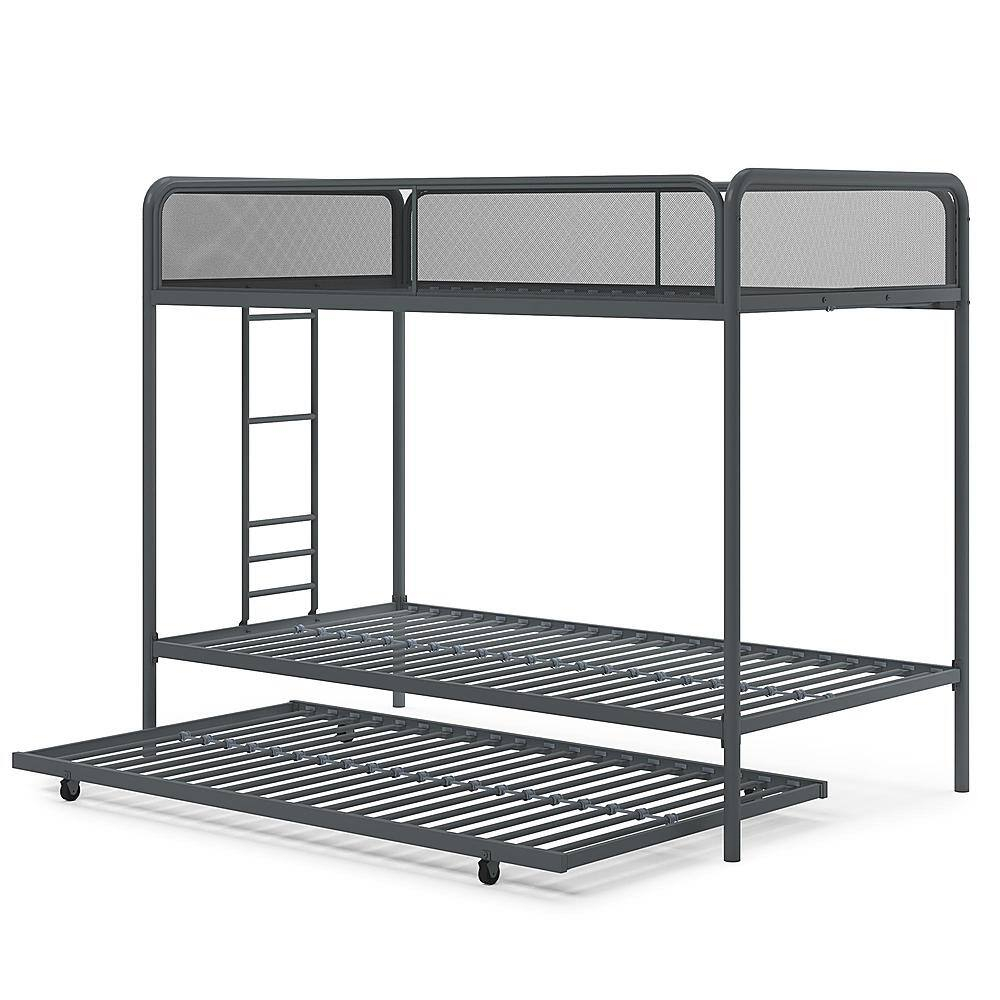 Dhp Ellie Metal Twin Over Twin Over Twin Bunk Bed Gray De43862 - Best Buy throughout Durable and Stylish Metal Twin Over Twin Bunk Beds Explained
