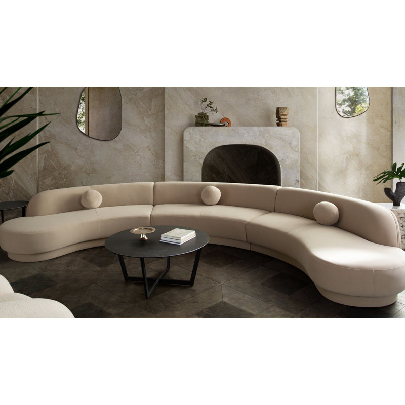 Diamond Sofa 178'' Round Arm Curved Sofa | Wayfair inside Gdf Studio Havana Round Arm Curved Sofa, Light Green, Single