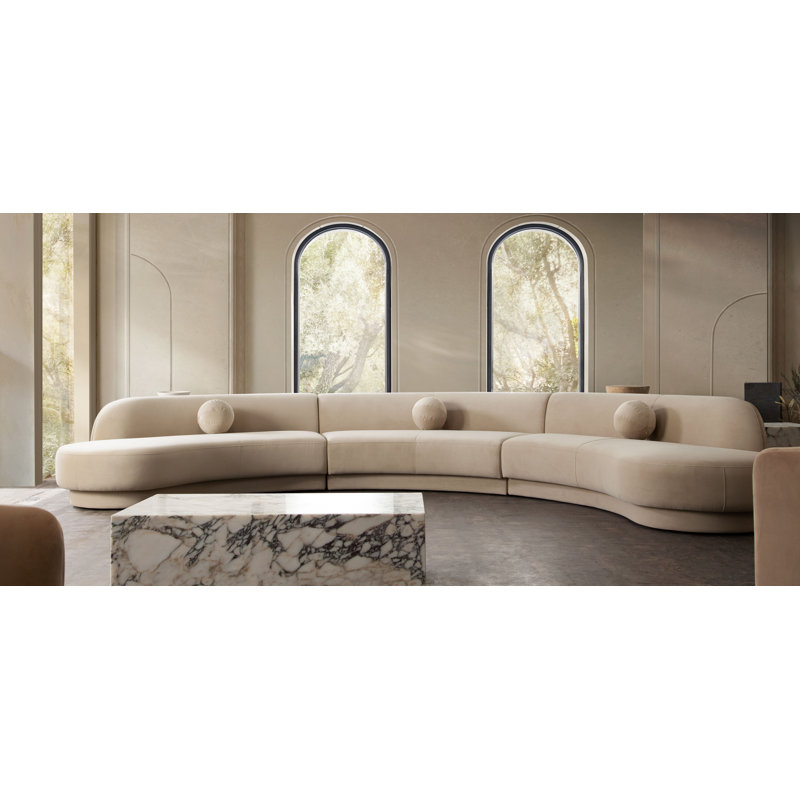 Diamond Sofa 178'' Round Arm Curved Sofa | Wayfair inside What Makes the GDF Studio Havana Curved Sofa a Standout Piece