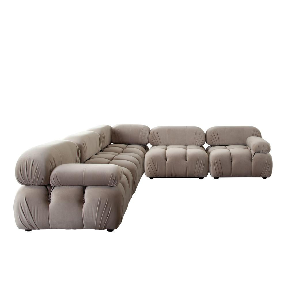 Diamond Sofa Paloma1Lc2Ac1Sc1Rctn 111 In. Velvet Corner Sectional, Mink ... with From Comfort to Style The Paloma Sofa in Luxurious Mink Tan Velvet