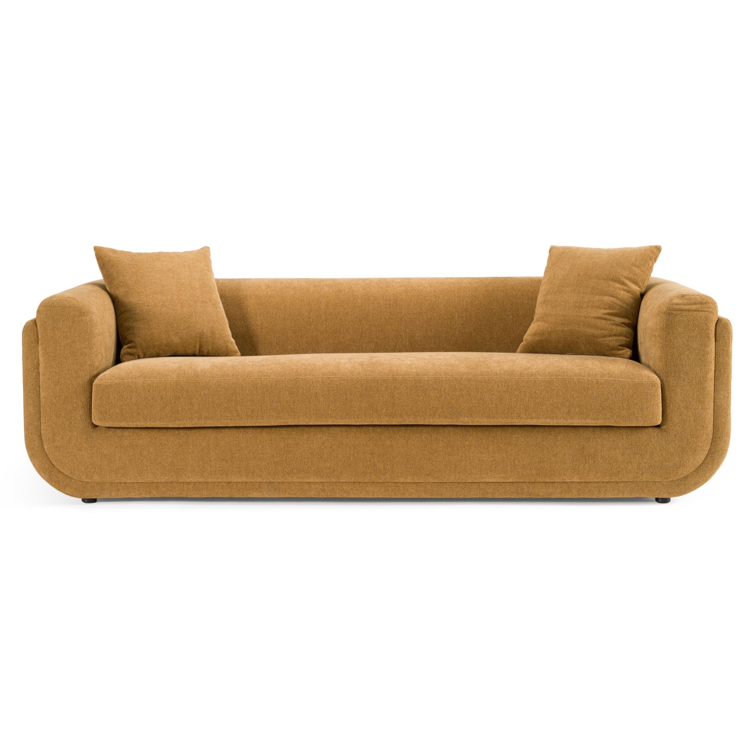 Divani Casa Tiene - Modern Orange Fabric 3-Seat Sofa - Sofas + Couches ... with regard to Color Psychology Behind Orange Sofas and Their Impact on Home Atmosphere