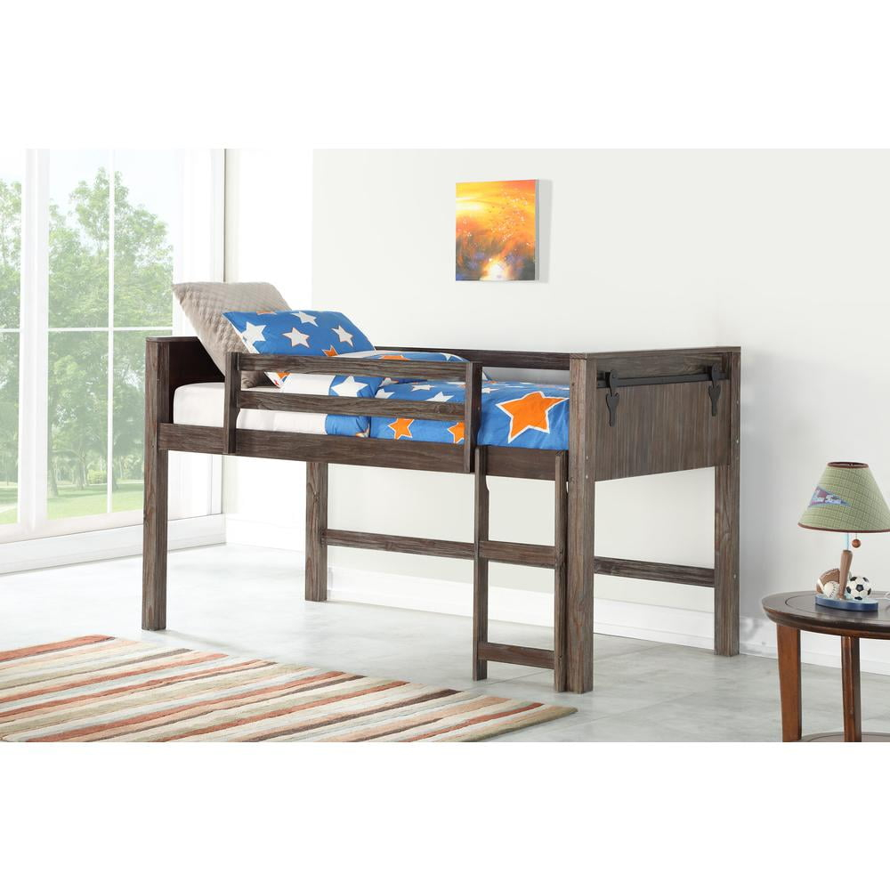 Donco Trading Twin Barn Door Low Loft - Walmart.com with regard to Barn Door Low Loft Brushed Shadow
