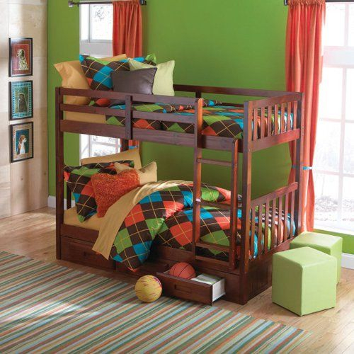 Donco Twin Over Twin Mission Bunk Bed - Merlot | Kid Beds, Bunk Beds ... throughout Twin/Twin Mission Bunk Bed
