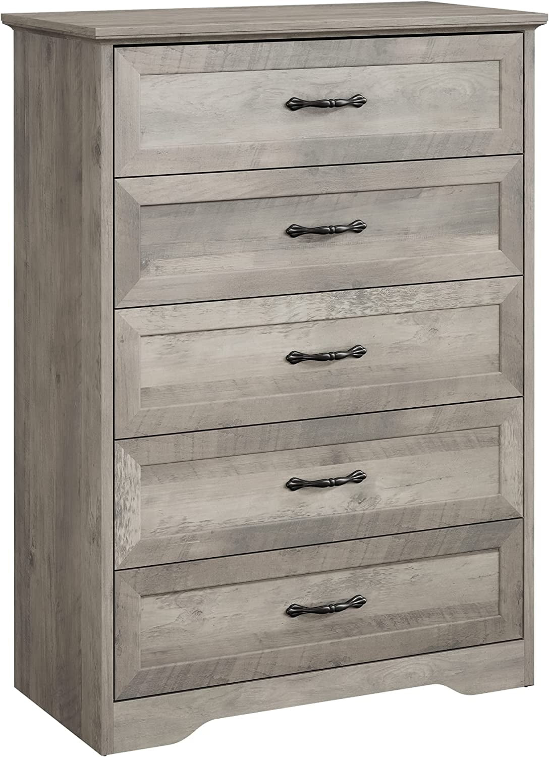 Dresser For Bedroom With 5 Drawers, Tall Wood Drawer Dresser Chest Of ... with regard to Transform Your Space Discover the Allure of TATEUS Vintage Grey Drawers