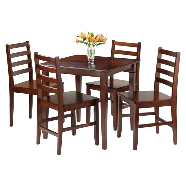 Dropship Kingsgate 5-Pc Dining Table With 4 Hamilton Ladder Back Chairs ... pertaining to Winsome Wood Kingsgate 5-Pc Dining Table With 4 Hamilton Ladder Back Chairs