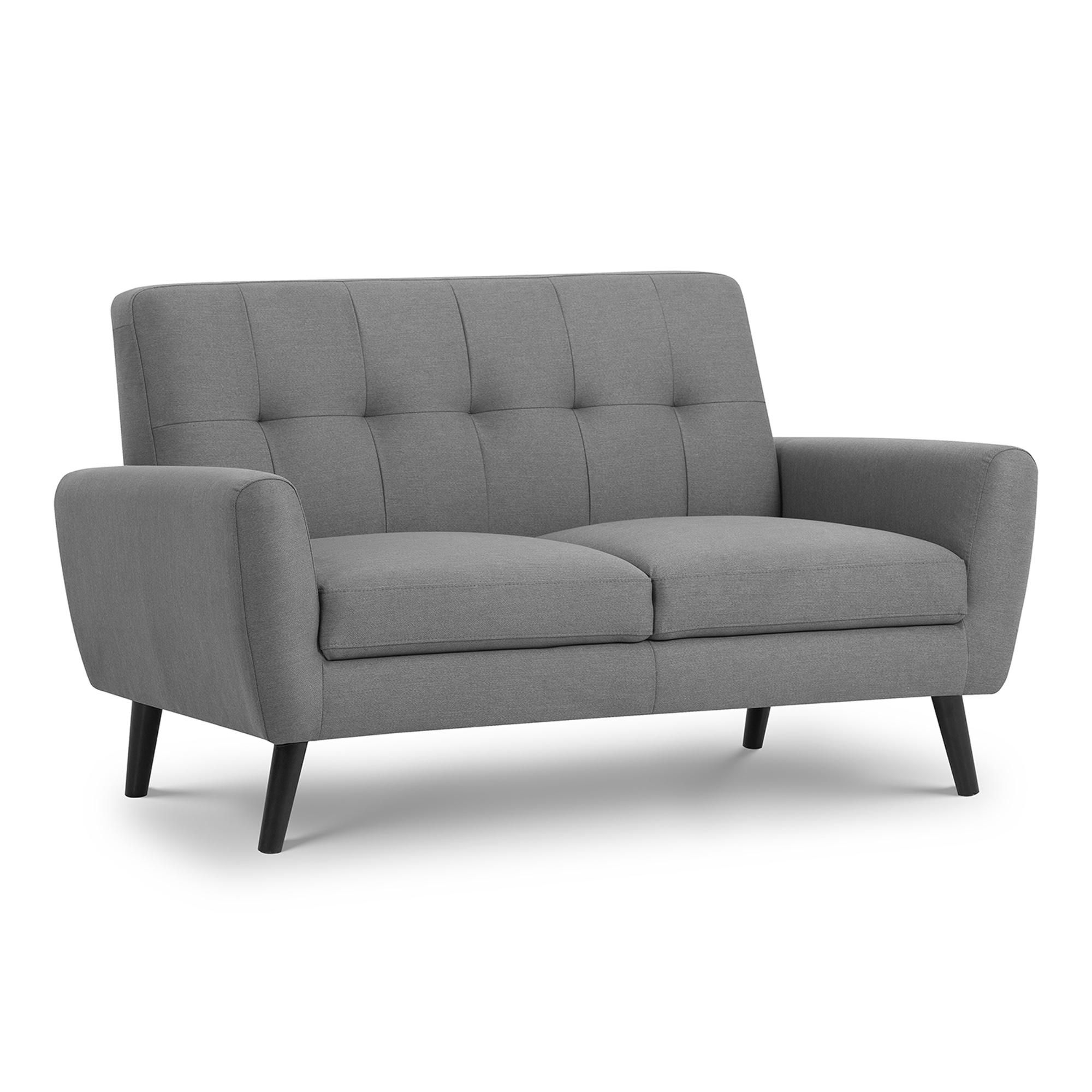 Dunelm Grey Ashby 2 Seater Compact Retro Sofa | Retro Sofa, 2 Seater ... within Maximizing Small Spaces with Compact Two-Seater Sofas for Studio Living