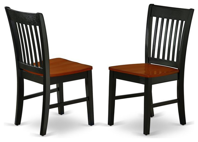 East West Furniture Logan 5-Piece Wood Table And Dining Chairs In Black ... in East West Furniture Logan 5-Piece Wood Dinette Set In Black/Cherry