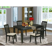 East West Furniture Weston 5-Piece Wood Dining Set With Cushion Seat In ... with regard to The Versatility of the Weston 5-piece Wood Dining Room Set
