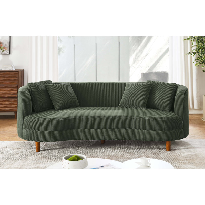 Ebern Designs Lutanda 90" Round Arm Curved Sofa & Reviews | Wayfair regarding What Makes the GDF Studio Havana Curved Sofa a Standout Piece