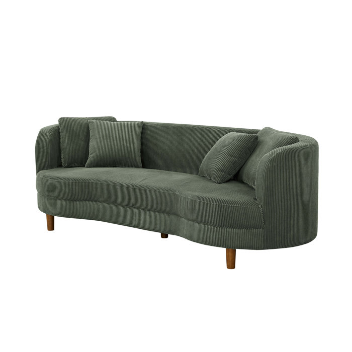 Ebern Designs Lutanda 90" Round Arm Curved Sofa & Reviews | Wayfair throughout What Makes the GDF Studio Havana Curved Sofa a Standout Piece
