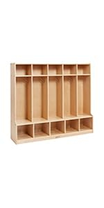 Ecr4Kids Birch School Coat Locker For Toddlers And Kids, 5-Section ... with regard to Inside a Toddler's World Understanding the Appeal of 5 Section Coat Lockers