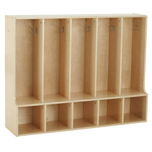 Ecr4Kids Streamline 5-Section Toddler Coat Locker With Bench, Classroom ... for Inside a Toddler's World Understanding the Appeal of 5 Section Coat Lockers