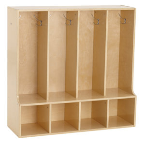 Ecr4Kids Streamline 5-Section Toddler Coat Locker With Bench, Classroom ... with Toddler 5 Section Coat Locker