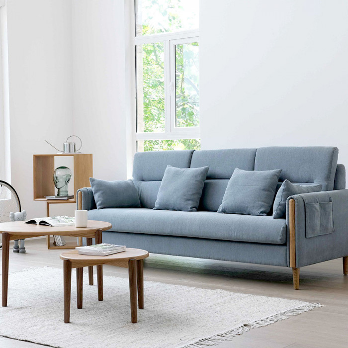 Editor's Top Sofas For Your Home | Nordic Style Sofa, Living Room ... intended for Exploring the craftsmanship behind quality linen sofas with natural wooden legs