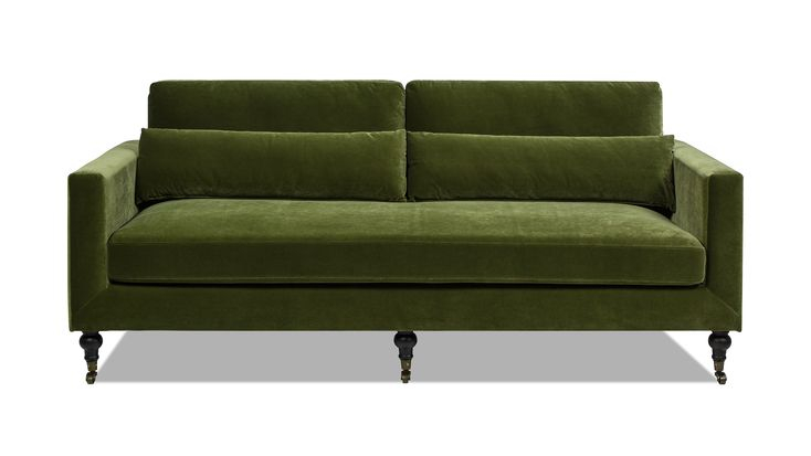 Elliot 84" Track Arm Sofa With Caster Turn Legs, Olive Green ... for Understanding the Comfort Benefits of Velvet Upholstery in Bedroom Furniture