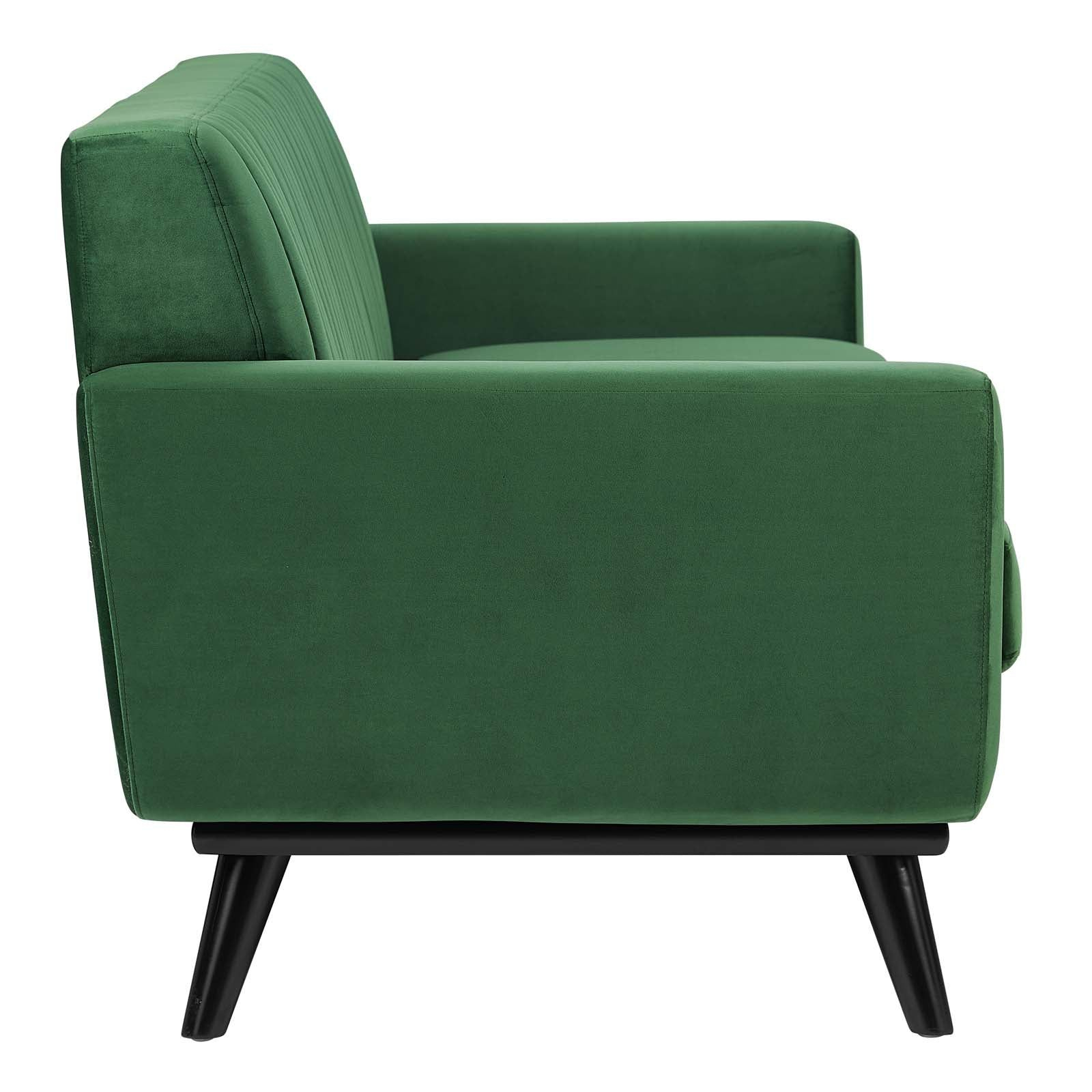 Engage Channel Tufted Performance Velvet Sofa | Velvet Sofa Set, Velvet Sofa, Cushions On Sofa pertaining to Shift Channel Tufted Performance Velvet Sofa, Navy