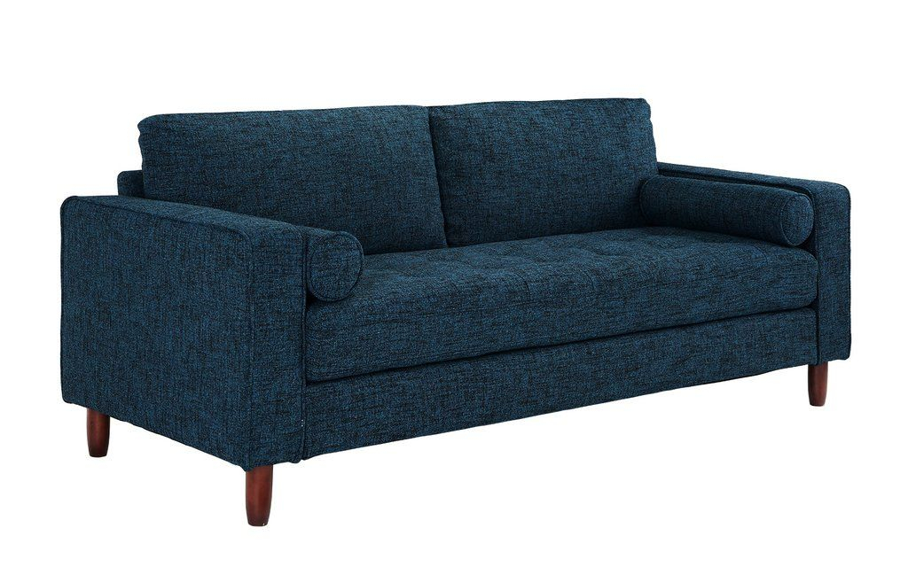 Ethan Mid Century Fabric Sofa With Bolster Pillows | Fabric Sofa, Mid ... within Preserving and maintaining your mid-century modern fabric sofa collection