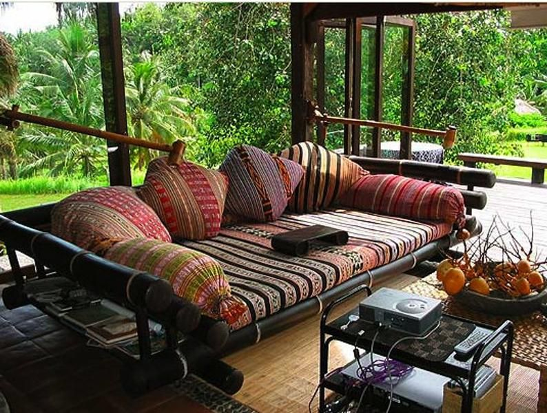 Exquisite Bali Style Daybed , Indonesian Fabric , Eco Friendly ... throughout Discovering the Artistry Behind Bali's Handcrafted Sofa Workshops