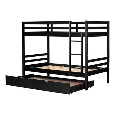 Fakto Kids' Bunk Beds With Trundle Matte Black - South Shore: Twin Over ... intended for South Shore Summer Breeze Twin Over Twin Bunk Bed In Matte Black