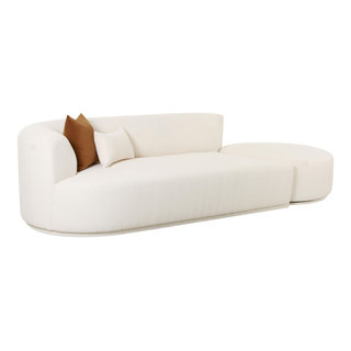 Fickle Cream Boucle 2-Piece Chaise Modular Left Arm Facing Sofa ... for Fickle Cream Boucle 2-Piece Modular Left Arm Facing Sofa