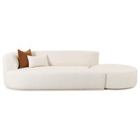 Fickle Cream Boucle 2-Piece Chaise Modular Left Arm Facing Sofa ... inside Fickle Cream Boucle 2-Piece Modular Left Arm Facing Sofa