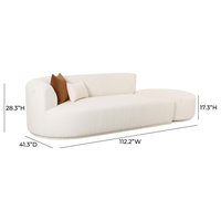 Fickle Cream Boucle 2-Piece Chaise Modular Left Arm Facing Sofa ... with regard to Fickle Cream Boucle 2-Piece Modular Left Arm Facing Sofa