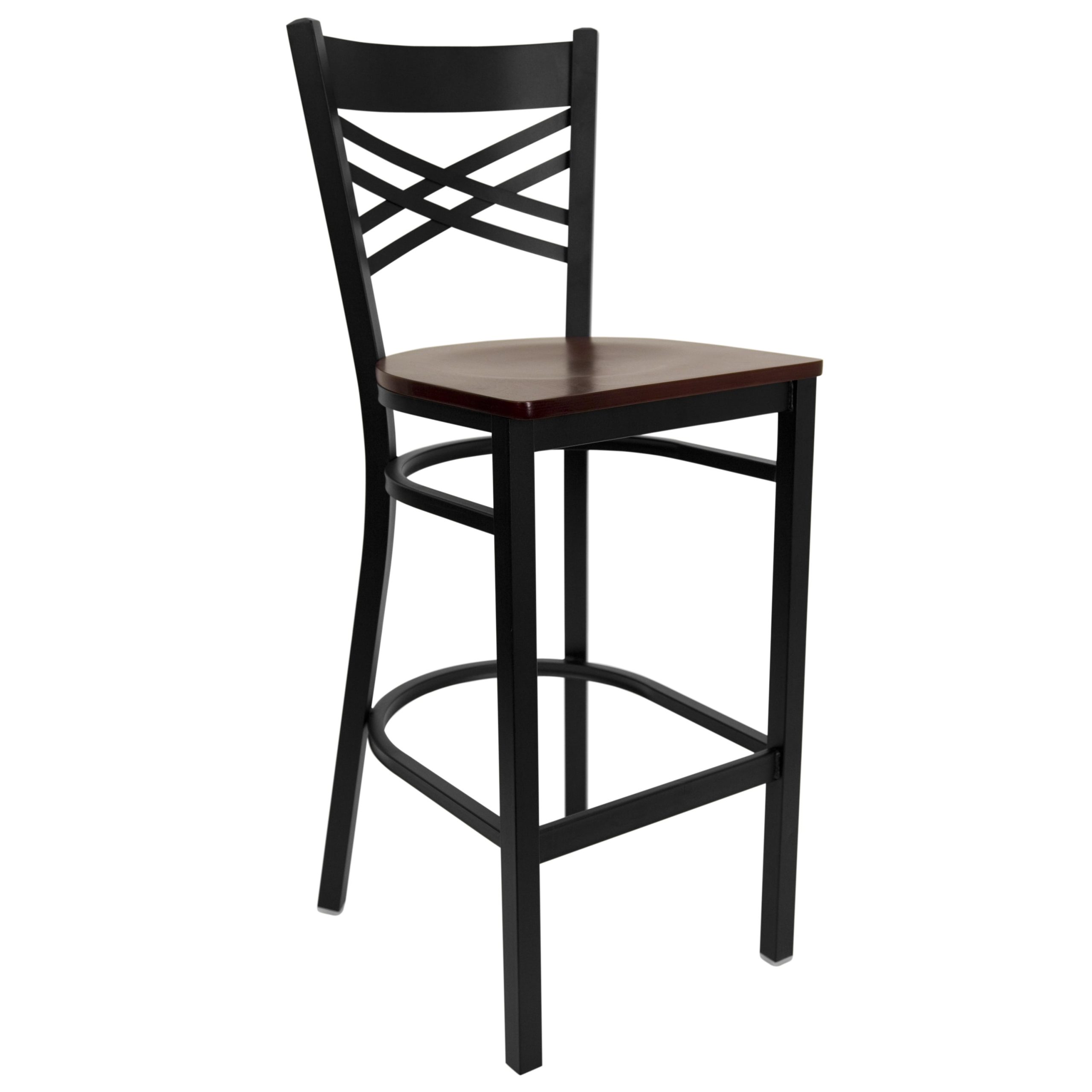 Flash Furniture Hercules Series Black ''X'' Back Metal Restaurant ... for Craftsmanship and Comfort The Mahogany Wood Seat Barstool