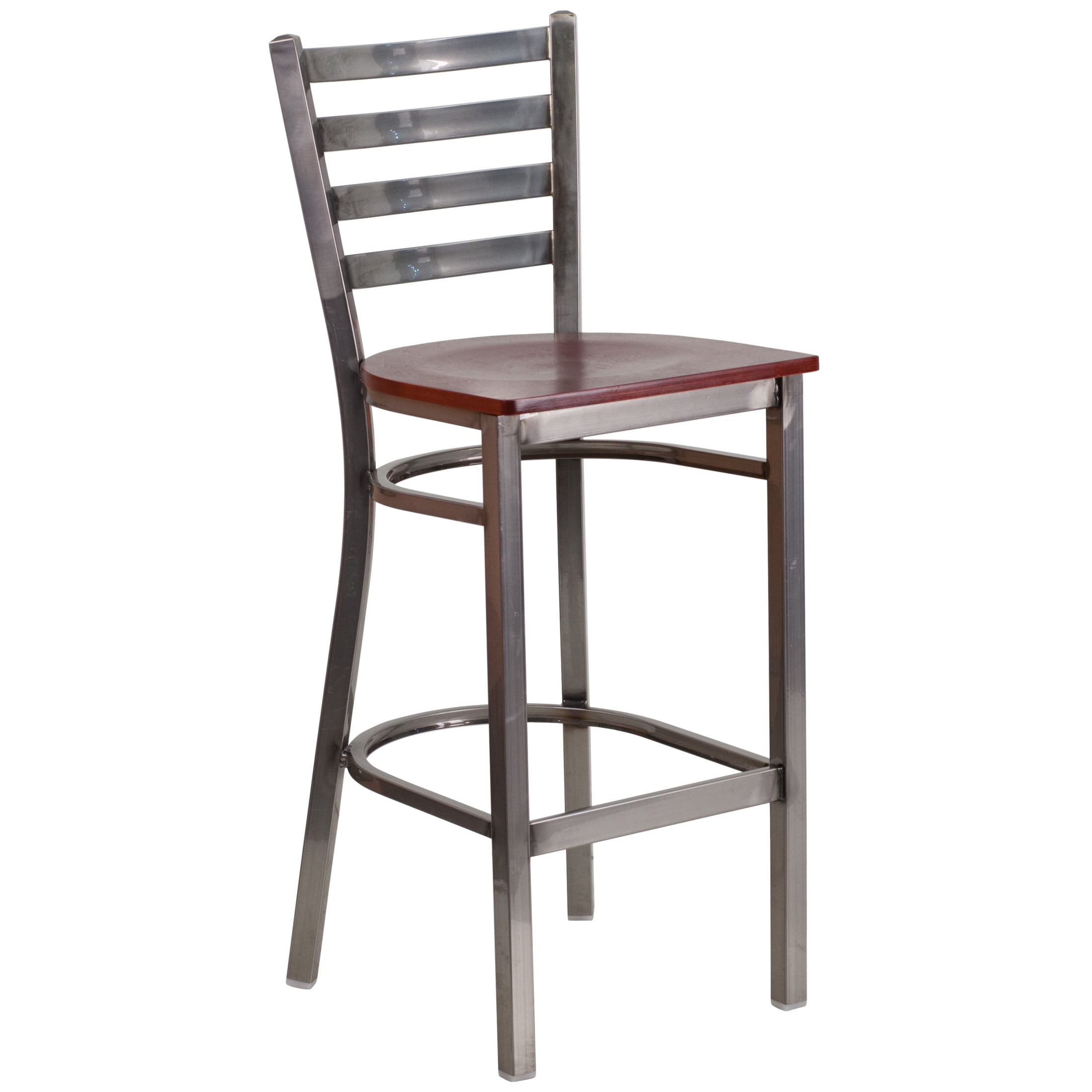 Flash Furniture Hercules Series Silver Antique Finish With Clear Coat ... for Mahogany Wood Seats Elevating Your Restaurant's Ambiance