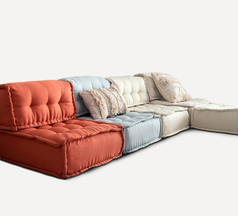 Floor Cushion Sofa Seat With Backrest / Japanese Inspired Style ... throughout How Japanese Floor Sofas Can Transform Your Living Space Comfort