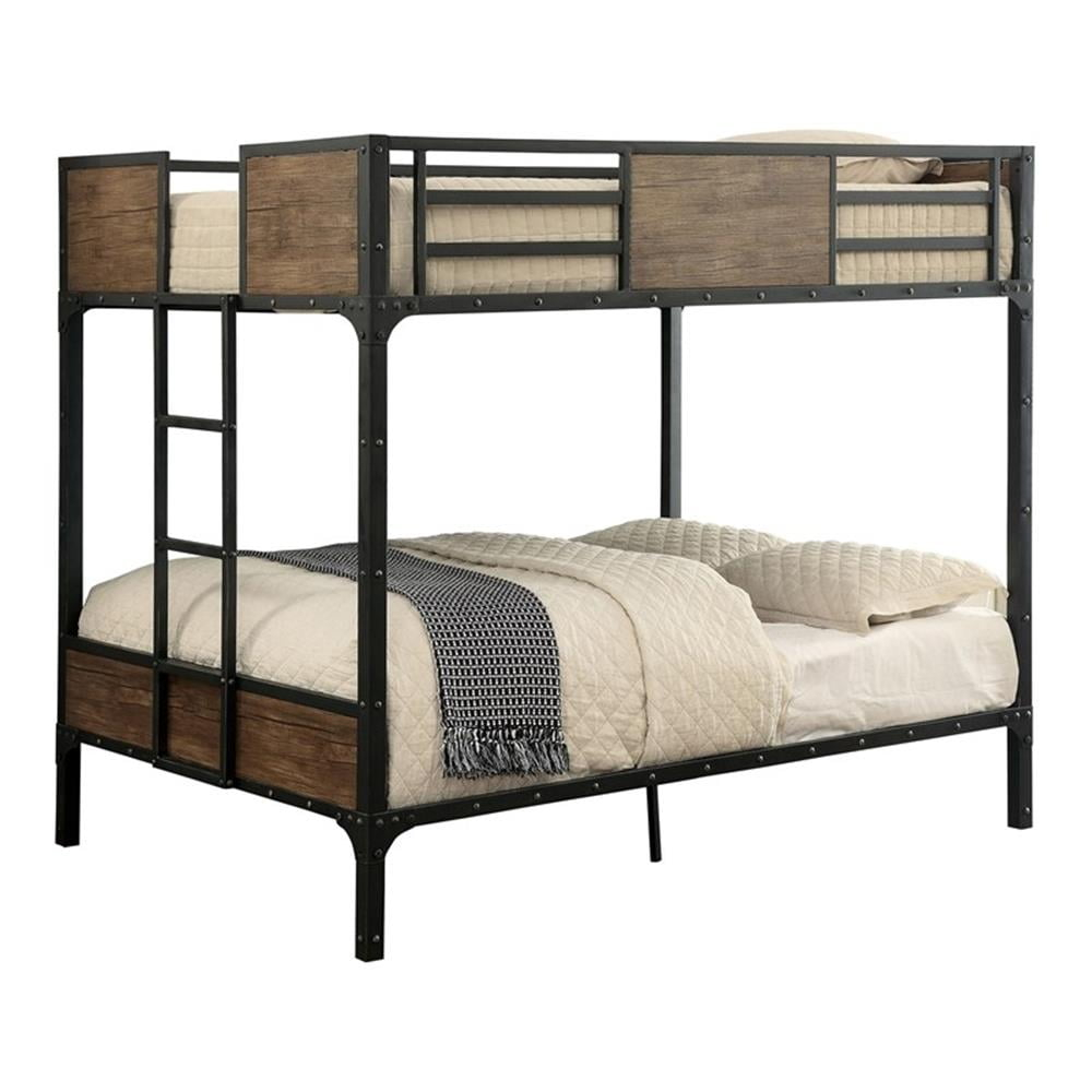 Furniture Of America Baron Metal Full Over Full Bunk Bed In Black ... in Furniture Of America Caston Metal Full Over Full Bunk Bed In Black