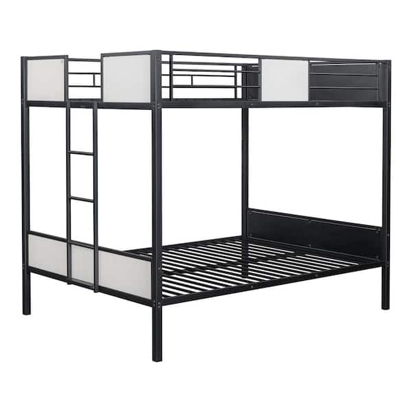 Furniture Of America Blair Black And White Metal Full Over Full Bunk ... within The Durability and Style of the Caston Metal Full over Full Bunk Bed Explained