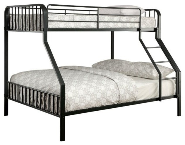 Furniture Of America Ciera Metal Full Over Full Slatted Bunk Bed In ... pertaining to Furniture Of America Caston Metal Full Over Full Bunk Bed In Black