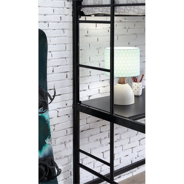 Furniture Of America Kandice Metal Twin Over Workstation Bunk Bed In ... pertaining to Bowery Hill Modern Metal Twin Over Workstation Bunk Bed In Black