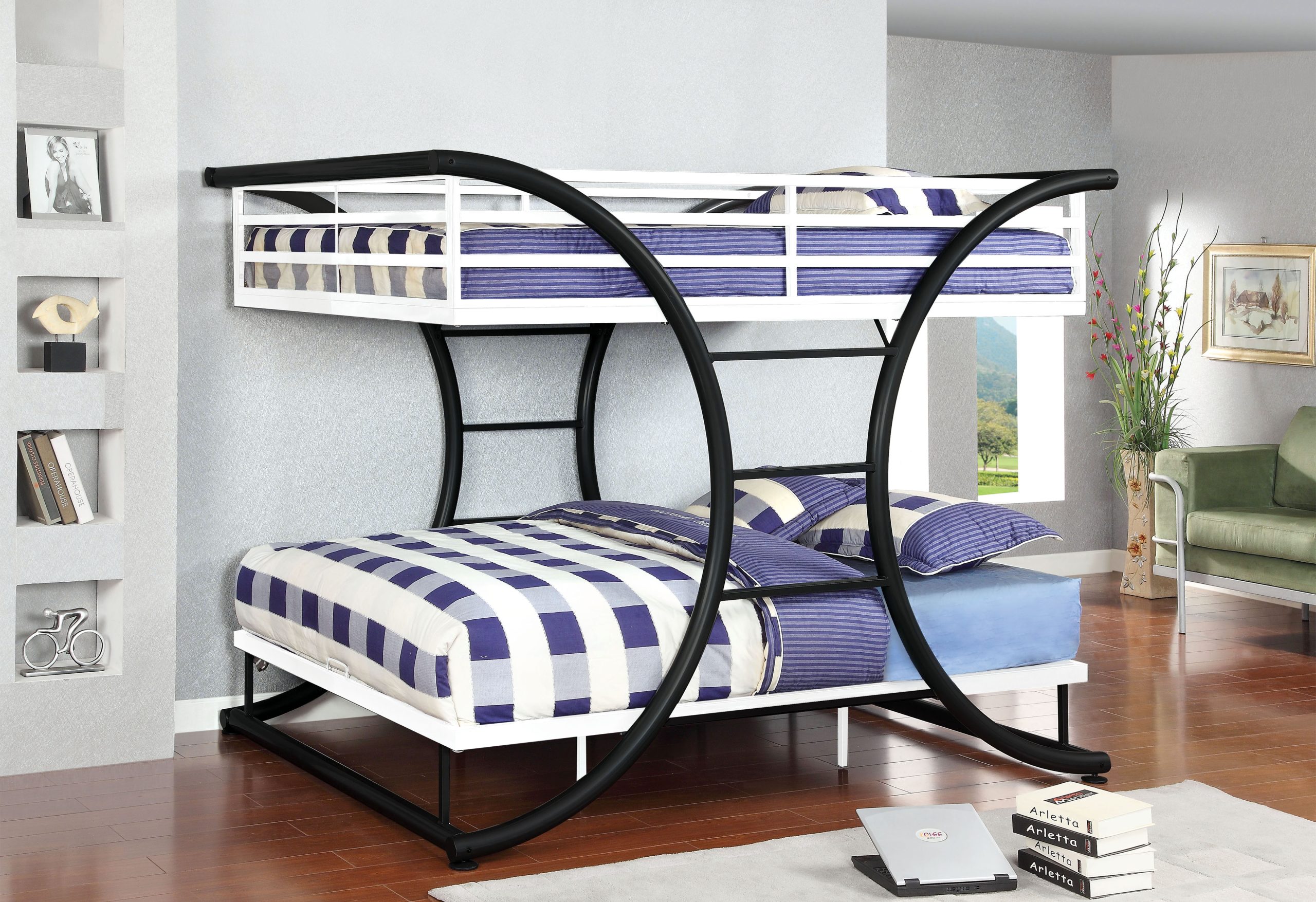 Furniture Of America Metal Daryl Full Over Full Bunk Bed for Furniture Of America Caston Metal Full Over Full Bunk Bed In Black