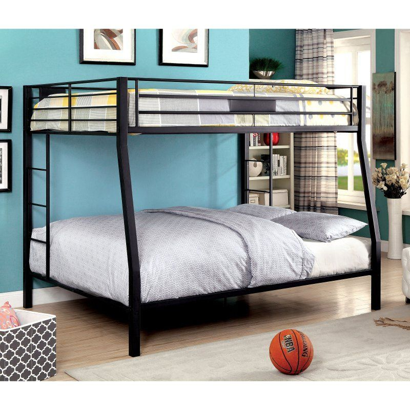 Furniture Of America Westin Contemporary Full Over Queen Bunk Bed ... regarding Furniture Of America Caston Metal Full Over Full Bunk Bed In Black