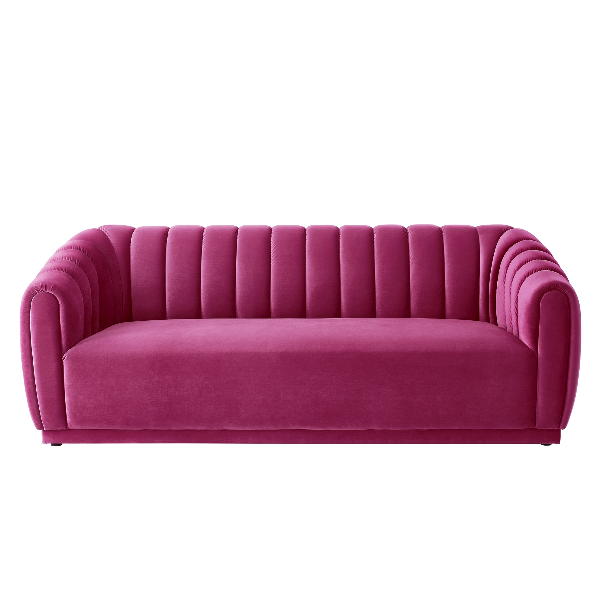 Fuschia Pink Velvet Sofa | Baci Living Room throughout Pasargad Home Vicenza Velvet Tufted Sofa, Fuschia