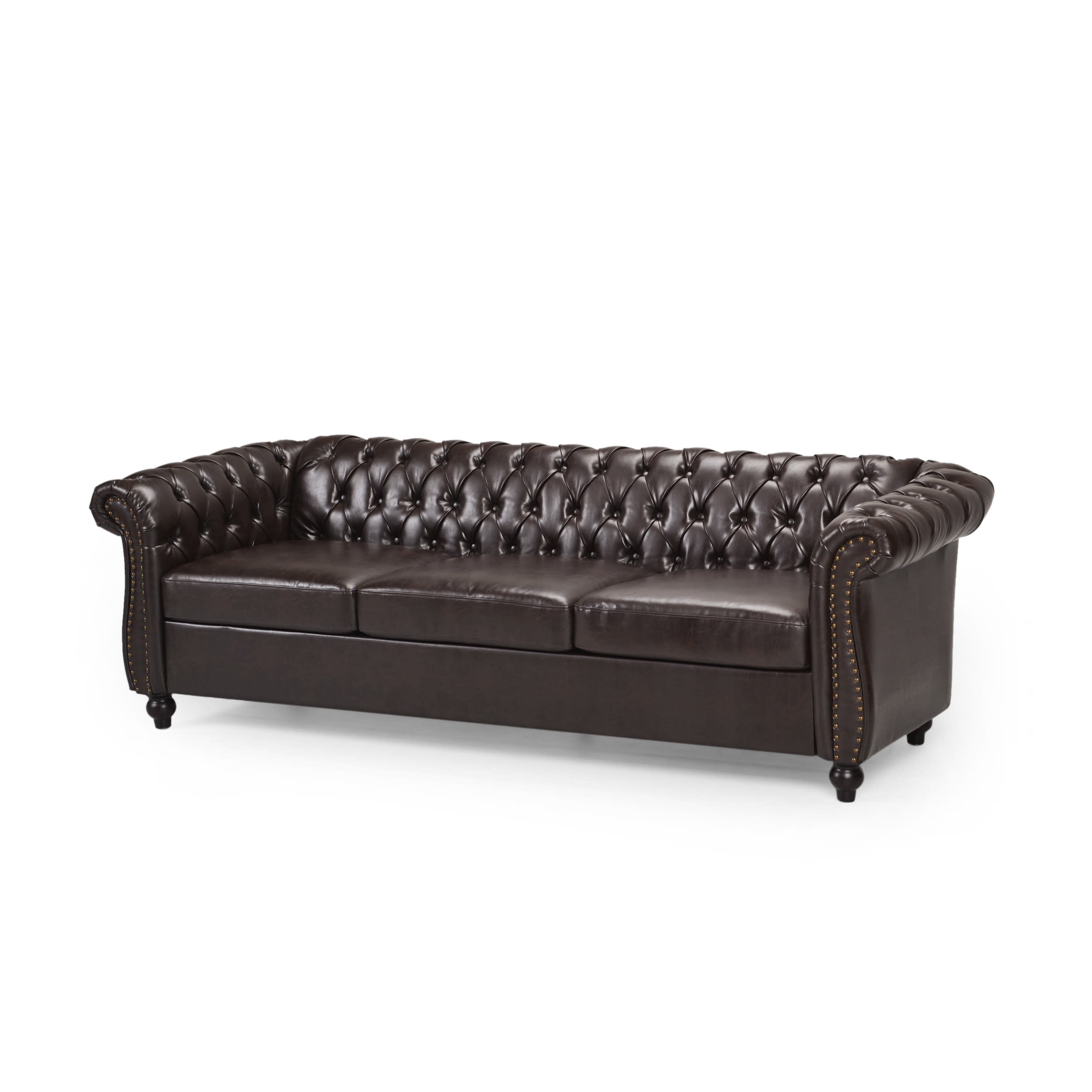 Gdf Studio Adetokunbo Traditional Diamond Tufted 3 Seater Couch, Brown ... with regard to Understanding the Timeless Appeal of Chesterfield Sofas The Adetokunbo Edition