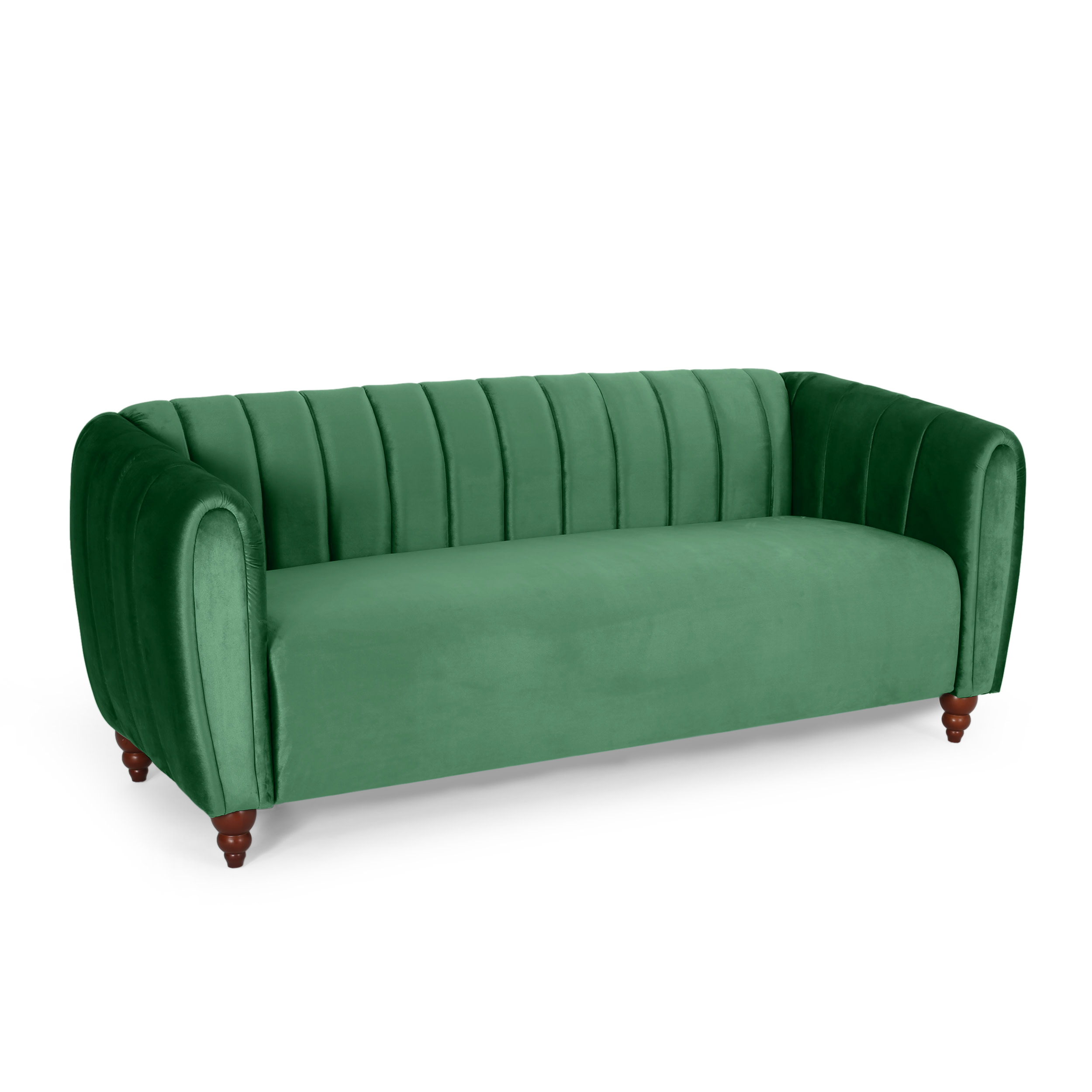 Gdf Studio Worden Modern Glam Velvet Channel Stitch 3 Seater Sofa ... in The Crosby Velvet Sofa Finding the Perfect Statement Piece