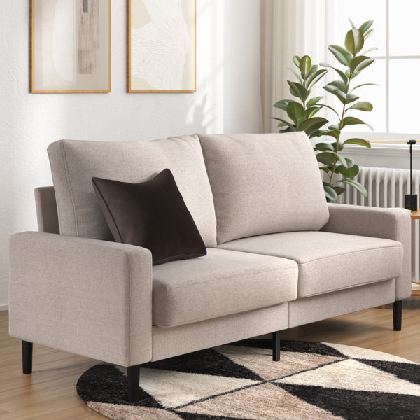 George Oliver Loveseat Sofa With Foam Cushions - Modern Style Sofa With ... for Sofa With Easy Assembly For Small Doorways