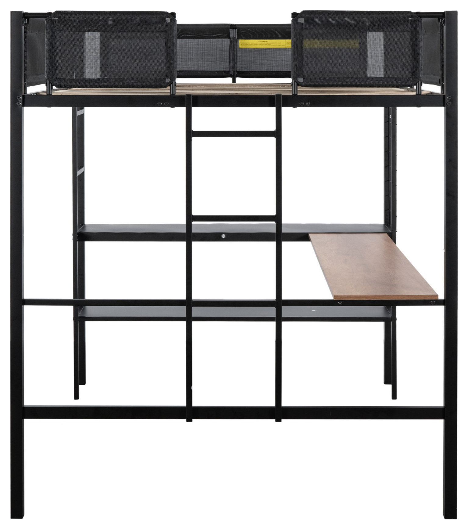 Gewnee Metal Full Size Loft Bed With Desk & Shelves - Transitional ... intended for Gewnee Full Size Metal Loft Bed With Desk