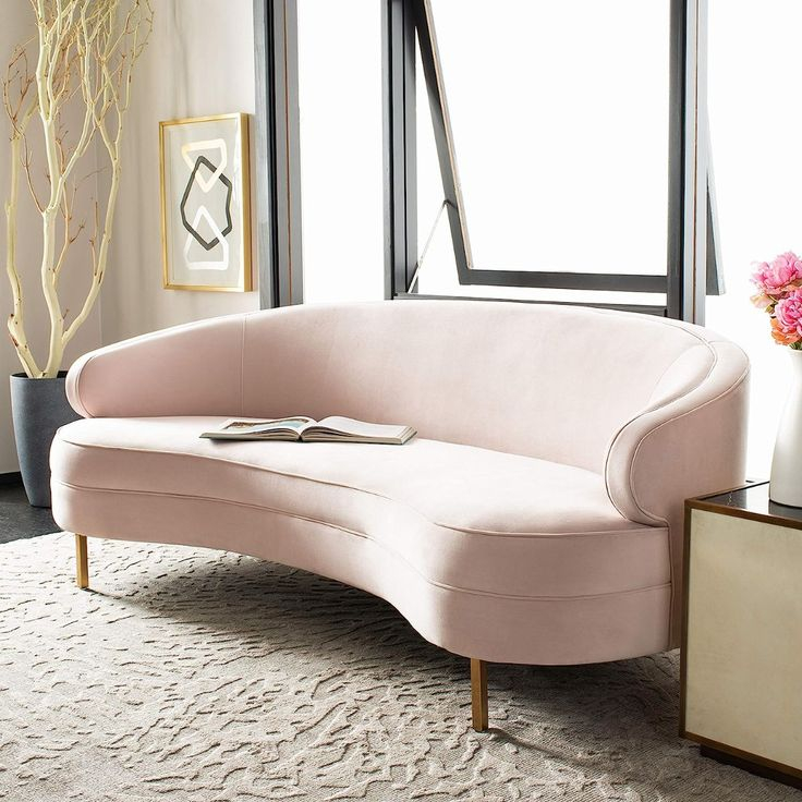 Glam Pink Velvet Curved Sofa - Safavieh Couture Primrose within Creating a Cozy Nook With the Light Pink Primrose Curved Sofa