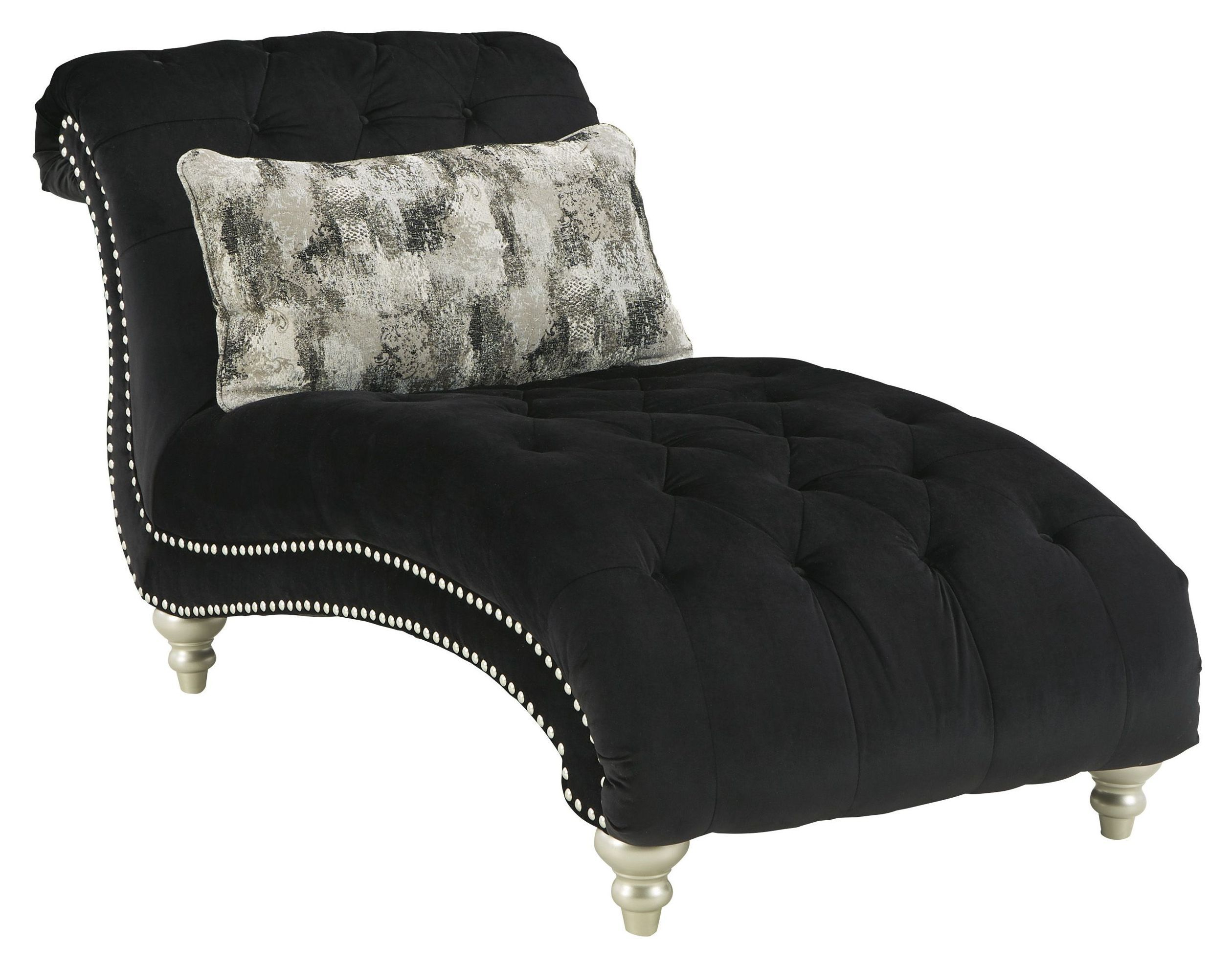 Harriotte Black Velvet Chaise In 2022 | Upholstered Chaise Lounge ... with regard to Shelly Velvet Upholstered Chaise, Black